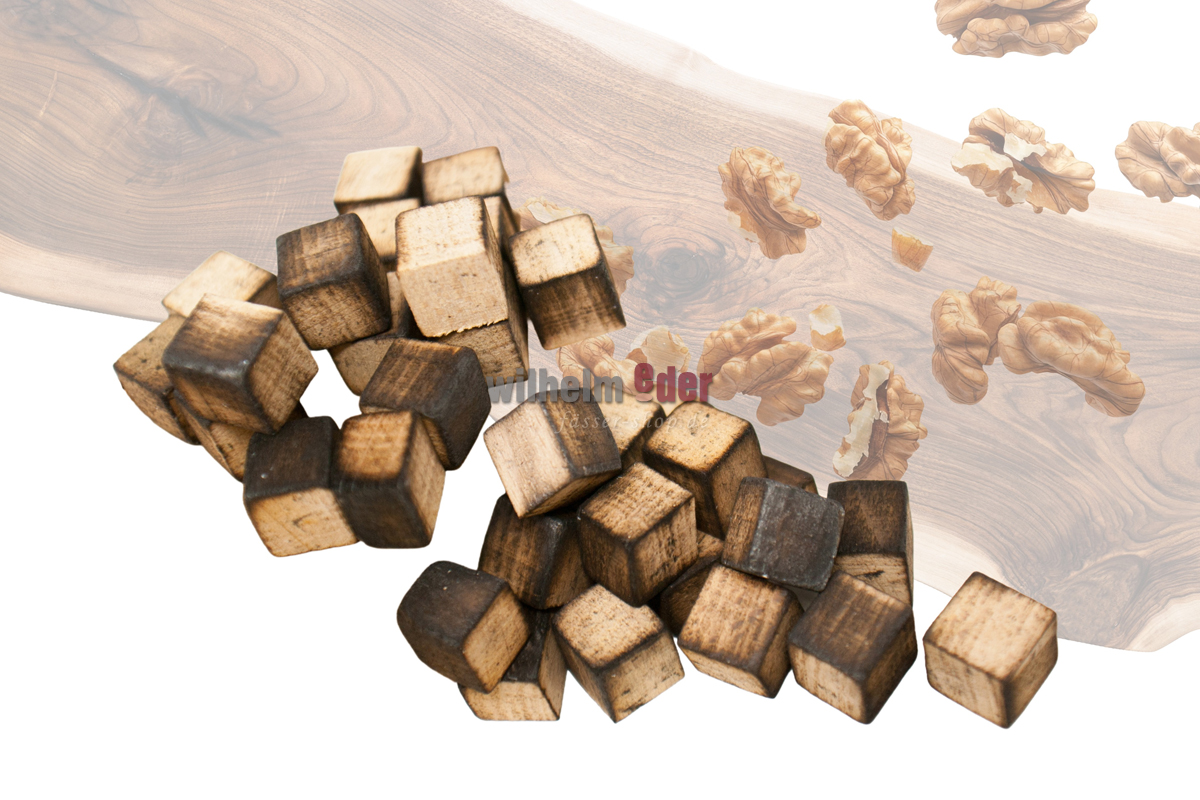 Cubes aus Walnussbaumholz